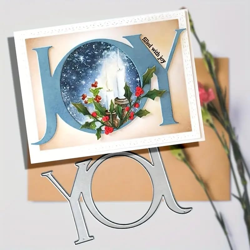 Feemkota Merry Christmas Joy Die Cuts for Card Making Christian Theme Stamps Cutting Dies for DIY Paper Scrapbooking Crafts Embossing Decorations - Image 1